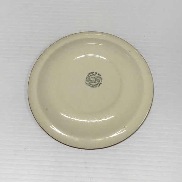 VINTAGE HAND-PAINTED VERNONWARE - HOMESPUN - (SET OF 13) 6 1/2" SAUCER/PLATE - Picture 3 of 6